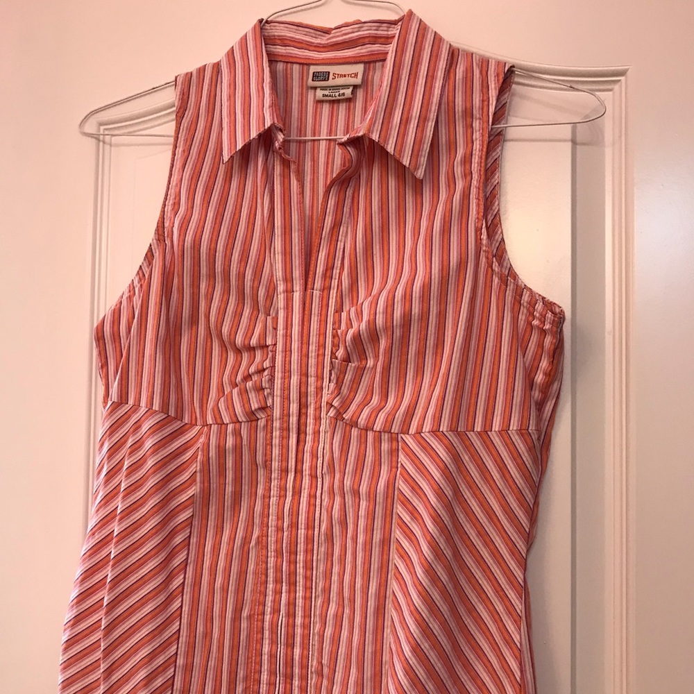Cute Coral Striped Women’s Vest Size 4/6